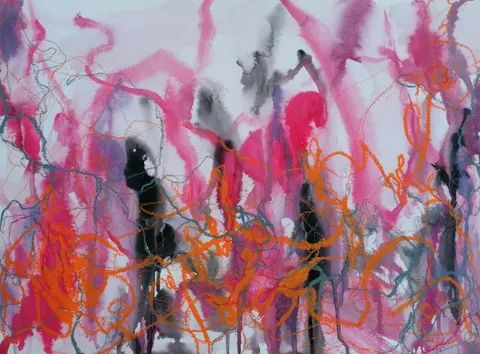 Untitled 15, Oil pastel, Acrylic ink on paper 310 g/m², 36 x 48 cm each, 2025 — from the "Chopin" series