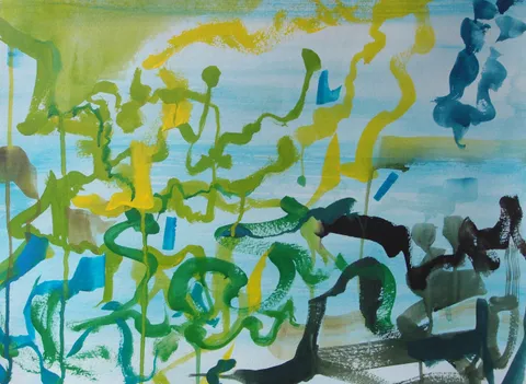 Untitled (3 of 6), Acrylic ink on paper 310g/m², 36 x 48 cm each, 2024 — from the "Chopin" series