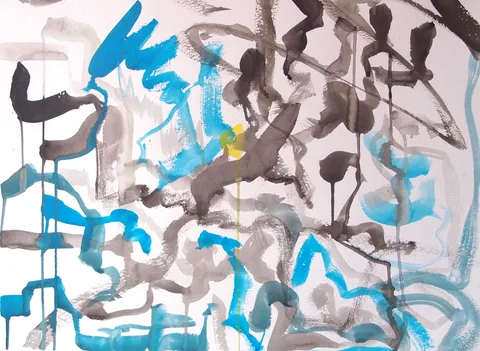 Untitled (4 of 6), Acrylic ink on paper 310g/m², 36 x 48 cm each, 2024 — from the "Chopin" series
