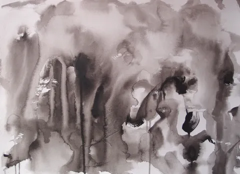 Untitled (5 of 6), Acrylic ink on paper 310g/m², 36 x 48 cm each, 2024 — from the "Chopin" series