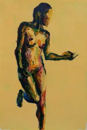 Dance 11, Oil and Acrylic on paper, 29.7 x 21 cm, 2024 — from the "Dance (Hani-mation)" series