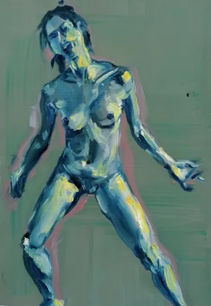 Dance 15, Oil and Acrylic on paper, 29.7 x 21 cm, 2024 — from the "Dance (Hani-mation)" series
