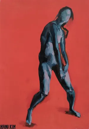 Dance 3, Oil and Acrylic on paper, 29.7 x 21 cm, 2024 — from the "Dance (Hani-mation)" series
