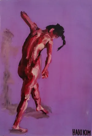 Dance 4, Oil and Acrylic on paper, 29.7 x 21 cm, 2024 — from the "Dance (Hani-mation)" series