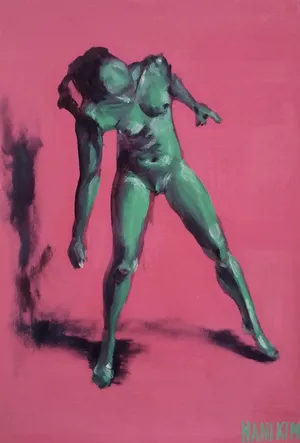 Dance 5, Oil and Acrylic on paper, 29.7 x 21 cm, 2024 — from the "Dance (Hani-mation)" series