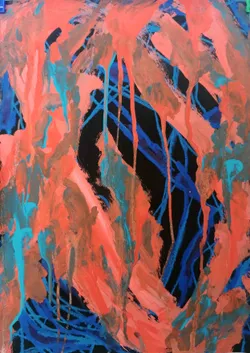 Sketch 1 of 16, Sketch drawings, acrylic & oil pastel on paper — from the "After Liberty" series