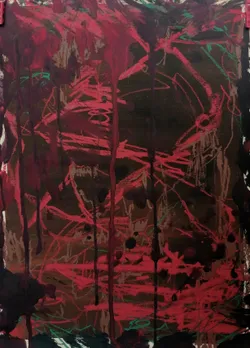 Sketch 7 of 16, Sketch drawings, acrylic & oil pastel on paper — from the "After Liberty" series