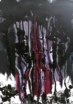 Sketch 3 of 10, Sketch drawings, acrylic & oil pastel on paper — from the "After Liberty" series