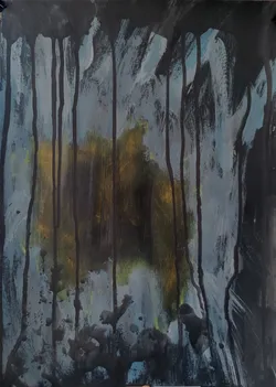 Sketch 10 of 10, Sketch drawings, acrylic & oil pastel on paper — from the "After Liberty" series