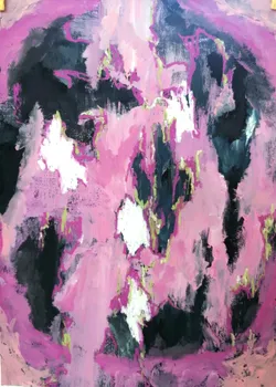Sketch 16 of 16, Sketch drawings, acrylic & oil pastel on paper — from the "After Liberty" series
