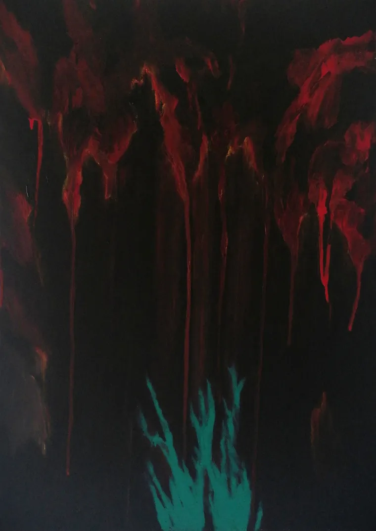 "Public opinion means, at the best, some people's opinion of what is good or bad for other people.", Oil, oil stick & acrylic on canvas, 70 x 50 cm, 2026 — from the "After Liberty" series