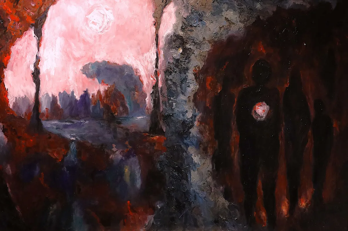 Silent Witnesses, Oil on canvas, 95 x 140 cm, 2025 — from the "Innerscape" series