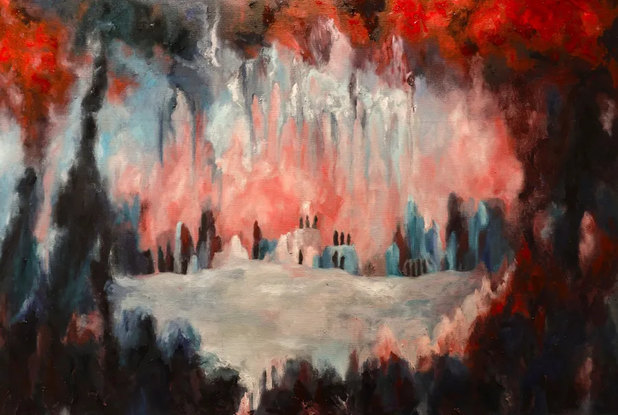 Observer, Oil on canvas, 42 x 62 cm, 2025 — from the "Innerscape" series