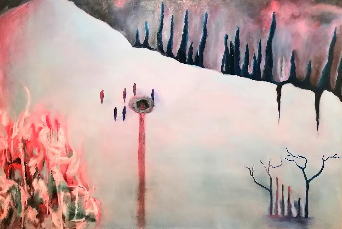 The Hole, Oil on canvas, 95 x 140 cm, 2025 — from the "Innerscape" series